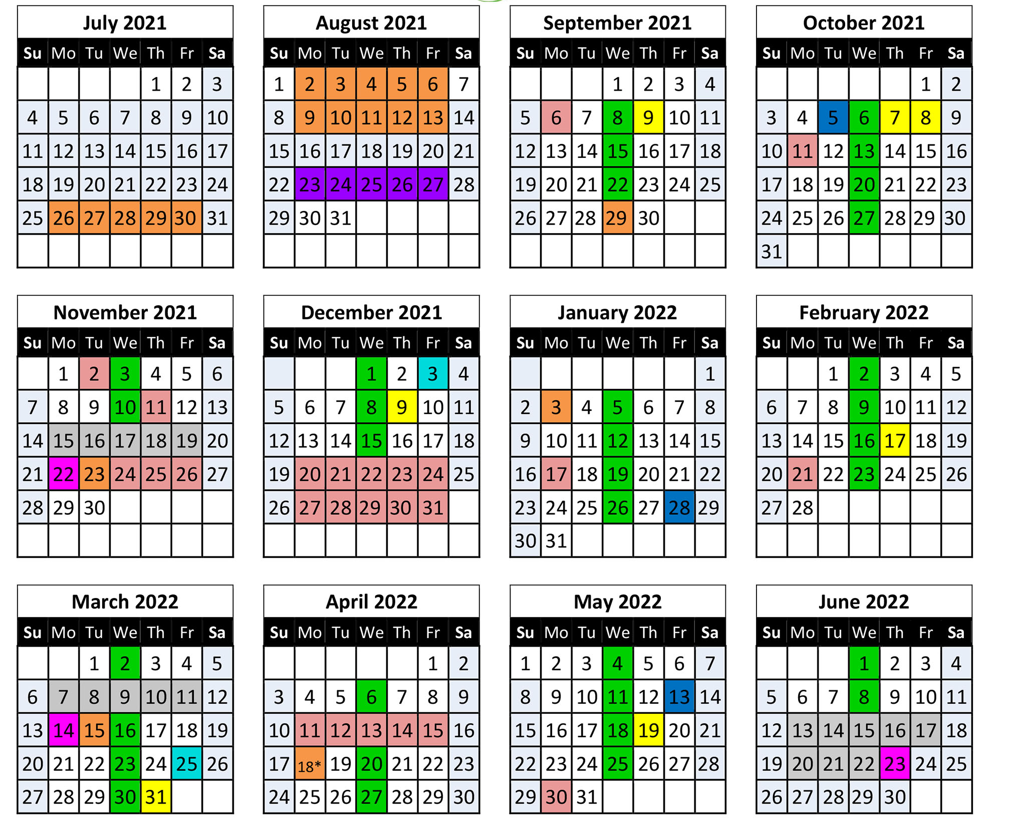 Calendario Escolar 2021 A 2022 Estados Unidos Calendario Escolar 2021